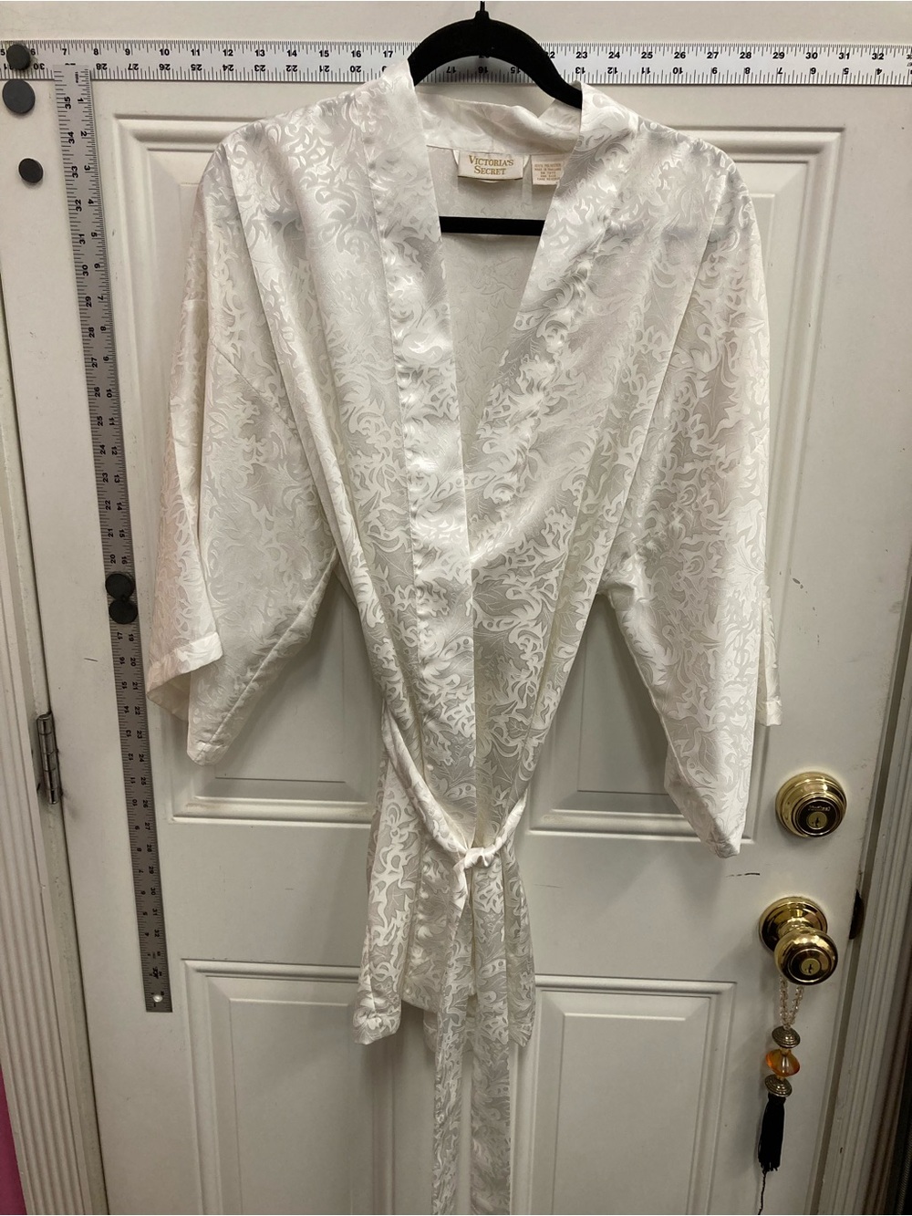 Victoria's Secret White, Gold Lable, Wedding, Bride, Satin, Kimono, Robe, Spring